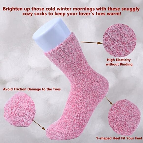 𝅺5 Pairs Luxury Wool Soft Socks Warm Winter Fall Womens Thick Cozy Knit NWT - Picture 6 of 8